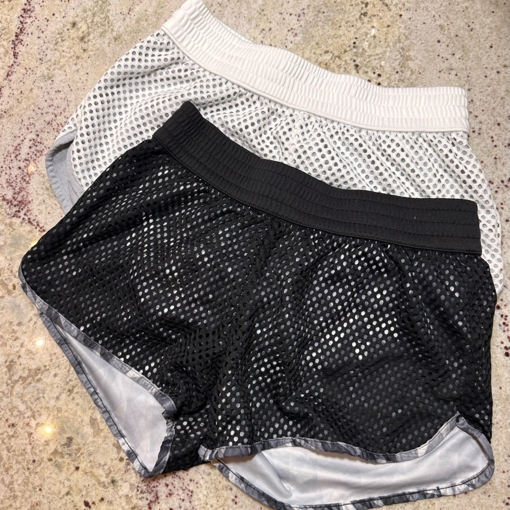 Champion Women's Athletic Mesh Shorts - Black and White